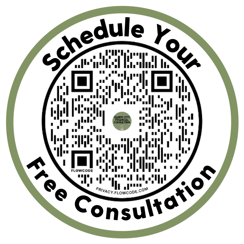 QR code that opens the Oldest City Financial Consulting scheduling calendar